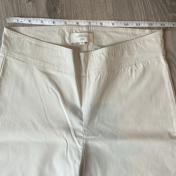 Avenue Montaigne Milan Cream Pull on Dress Pants with back leg vent. - Picture 4 of 8
